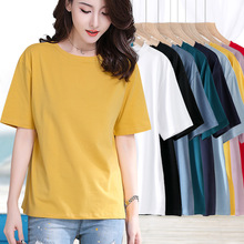 兔年闰月本命年黄色短袖t恤女夏宽松中年妈妈净版上衣体恤