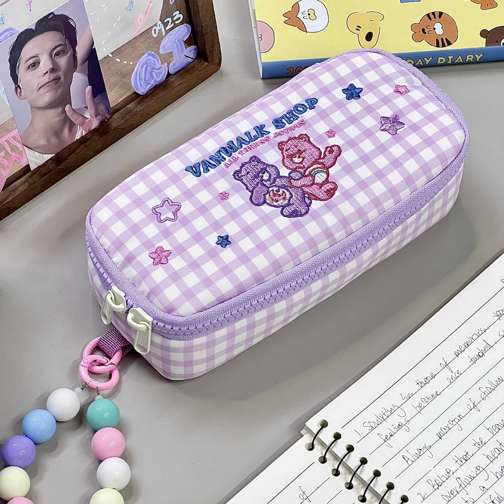 Учебная канцелярия в виде мультфильма, кожух-пенал с молнией, универсальная сумка для хранения высокого качества, с маленькими медведями