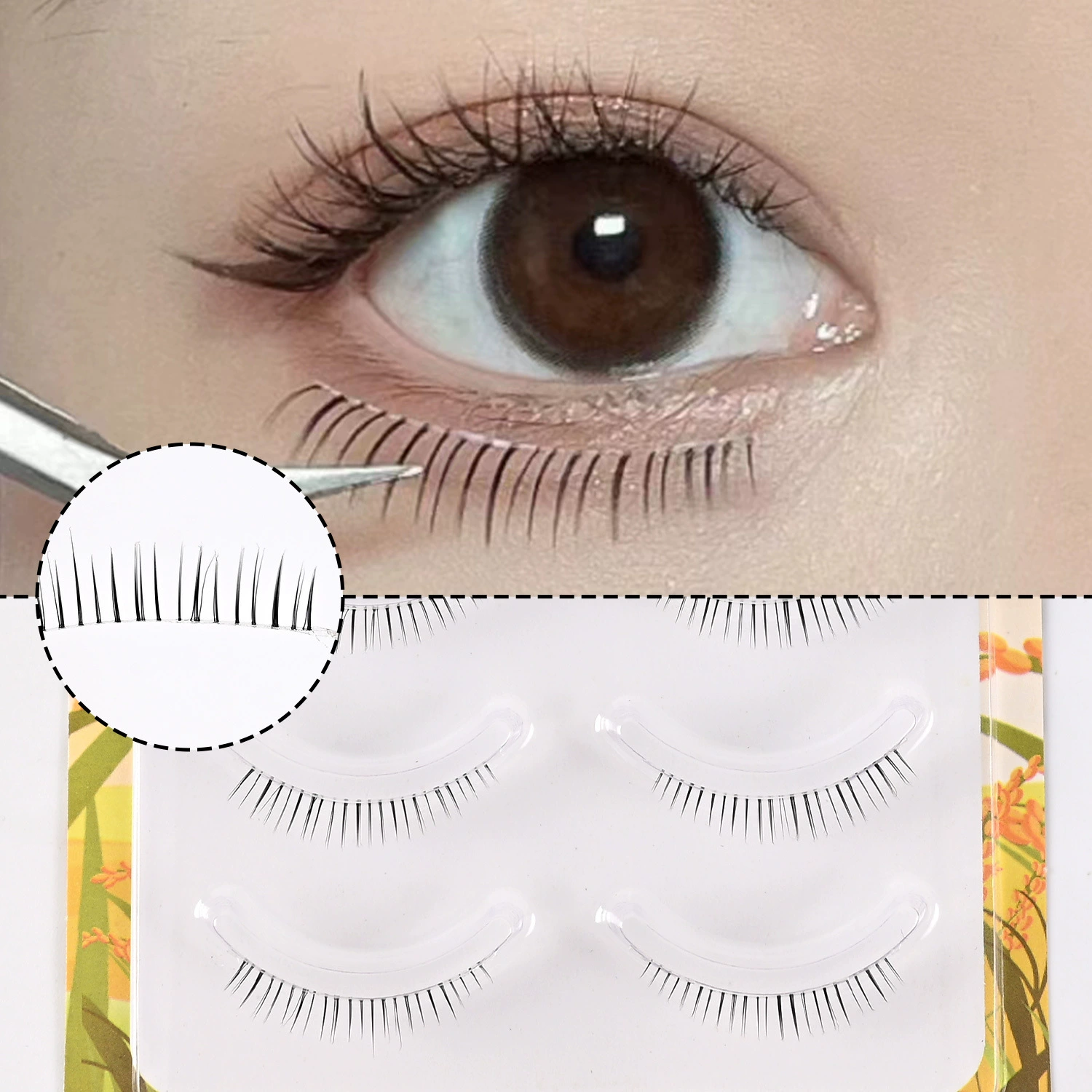 Transparent lengthening false eyelashes for eyelashes