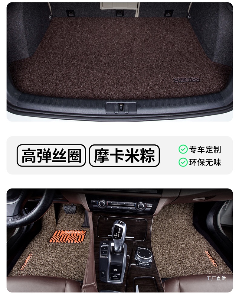 Car Floor Mat for the Driver's Seat, Single Piece Mat for the Driver's Seat, Single Wire Loop for the Passenger's Seat, Special Mat for the Passenger's Seat by Zhepei Hui