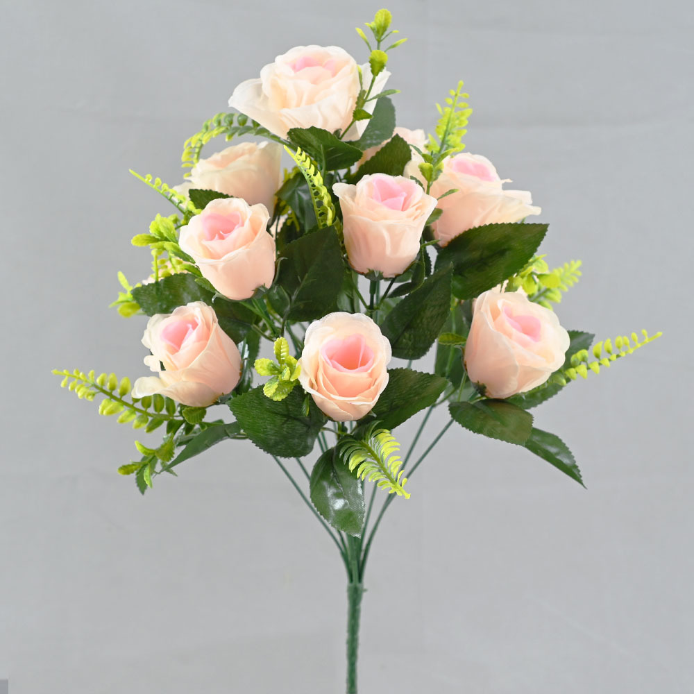 Nanyang imitación de pantalla de 12 rosas adornos de suelo flores 2 multicolores pavos reales Mei Mei fábrica al por mayor