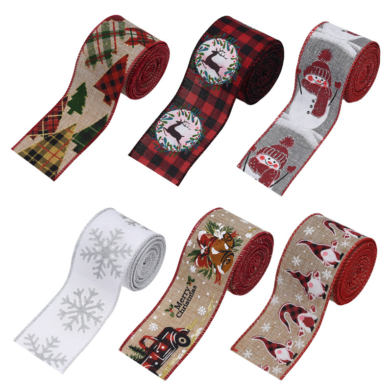 Europa y América Amazon nueva Navidad cinta cáñamo rollo guirnalda material decorativo copo de nieve ELK viejo traje en stock