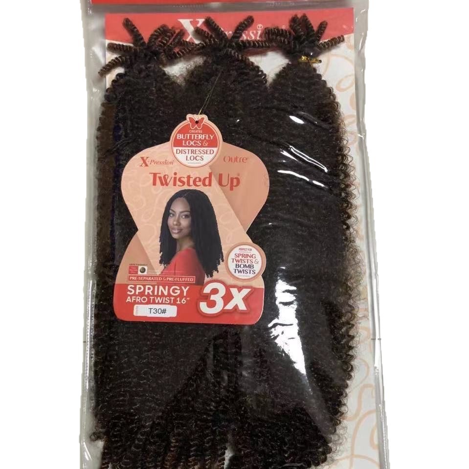 Set de 24 pulgadas 3X Marley Trenza Cabello Fibra Química Africano Curly Largo Afro Kinky