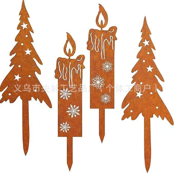 クリスマスデコレーション、錆びたトナカイのクリスマスツリー、屋外ガーデン用金属製鉄工芸品、飾り物|undefined