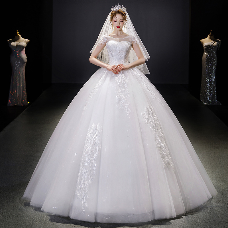 [Korean Palace Wedding Dress] 2025 Summer New Bridal Dress One Shoulder White Korean Palace Wedding Dress