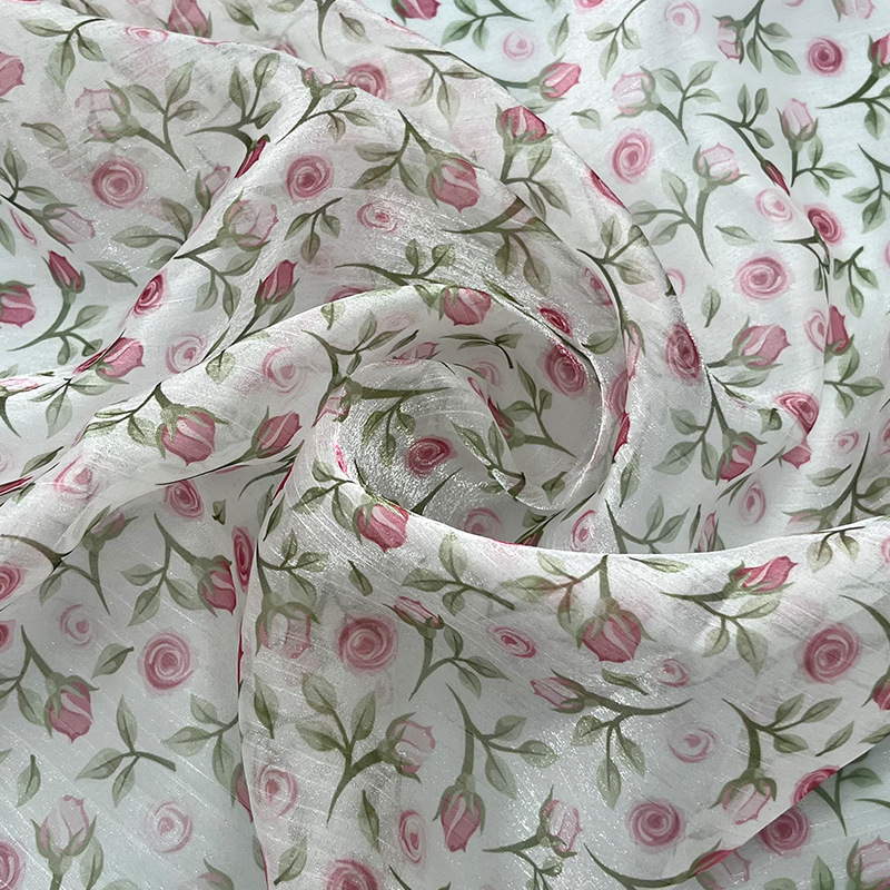 Nuevo todo el estilo de tela de impresión de rosas frescas, ropa de mujer, ropa infantil, primavera y verano, nueva tela impresa