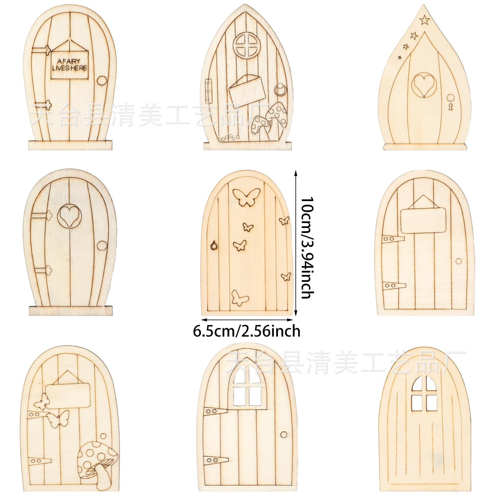Puerta de jardín de cuento de hadas de madera en blanco sin terminar Mini puerta de casa de cuento de hadas Mini puerta de madera Piezas de madera Fiesta en el hogar