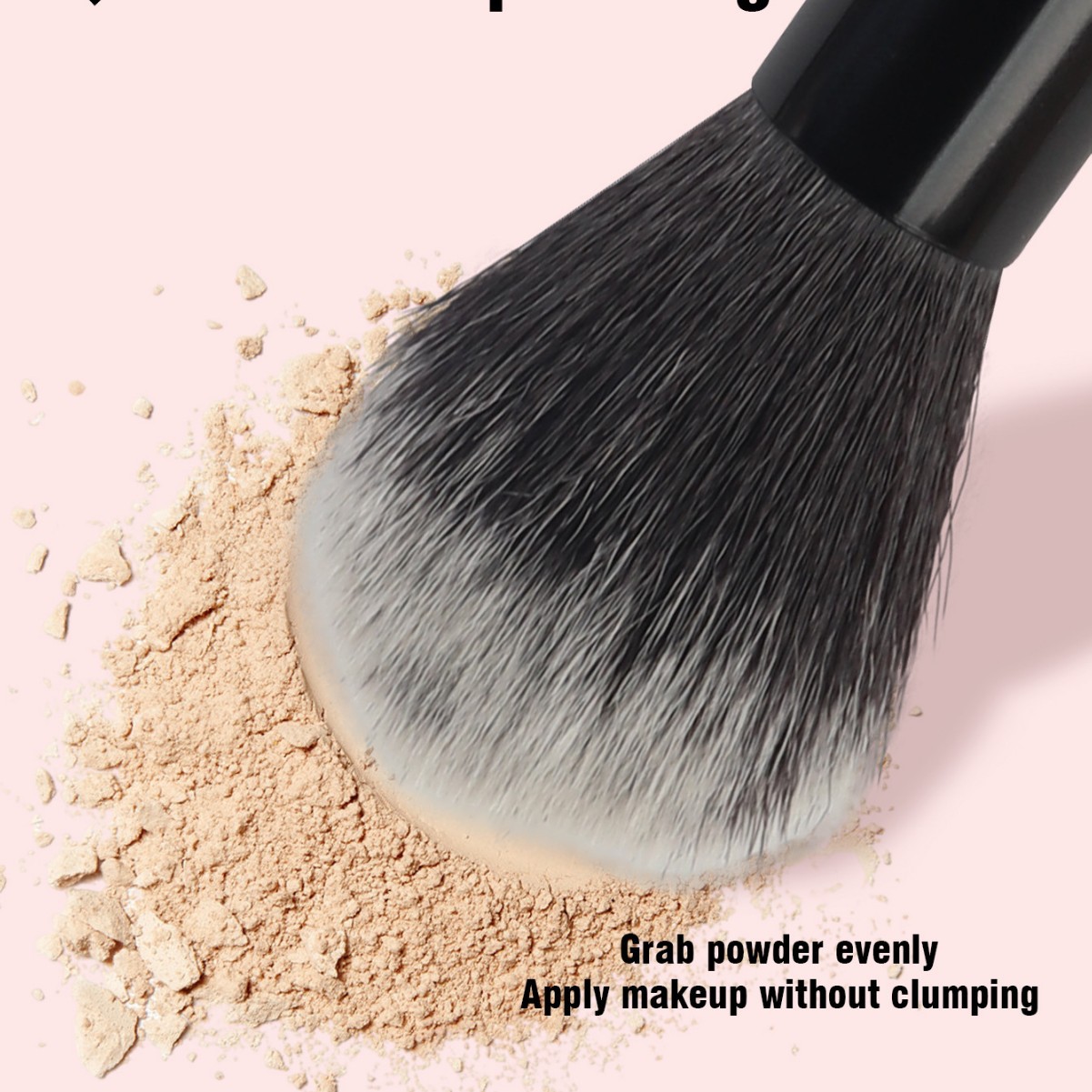 Doble cabeza cepillo de maquillaje en polvo pintado blush alto brillo cepillo llama cepillo brillante fibra suave fábrica de stock