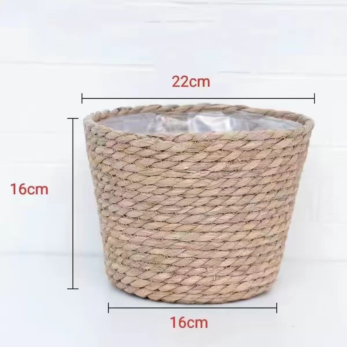 Fabricantes transfronterizos al por mayor de tela de caña tejida canasta de flores maceta de gran boca decoración doméstica maceta de plantas suculentas interiores