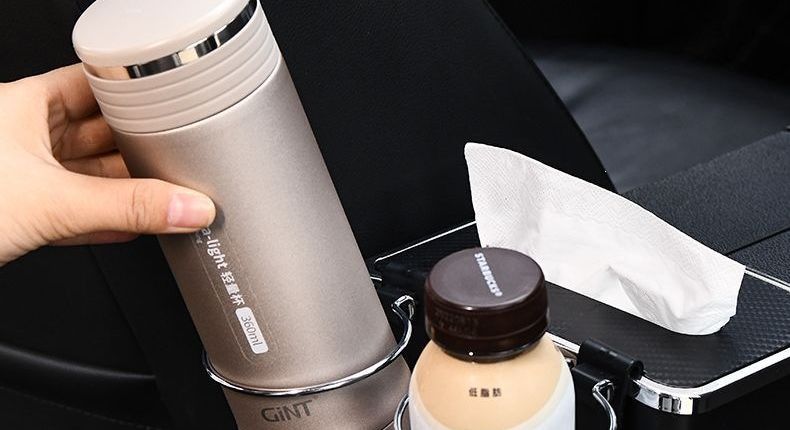 Multifunctional car cup holder with tissue box, creative design with storage box and armrest box