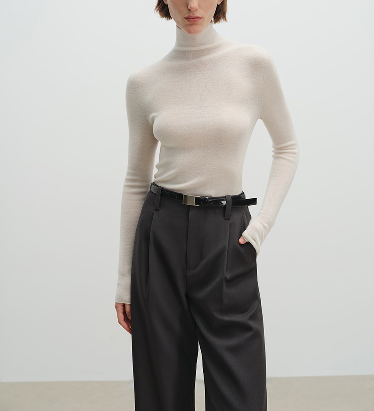 揚子120S極細ウール雲柔感シームレス一体多襟タイプのニット上着の女性