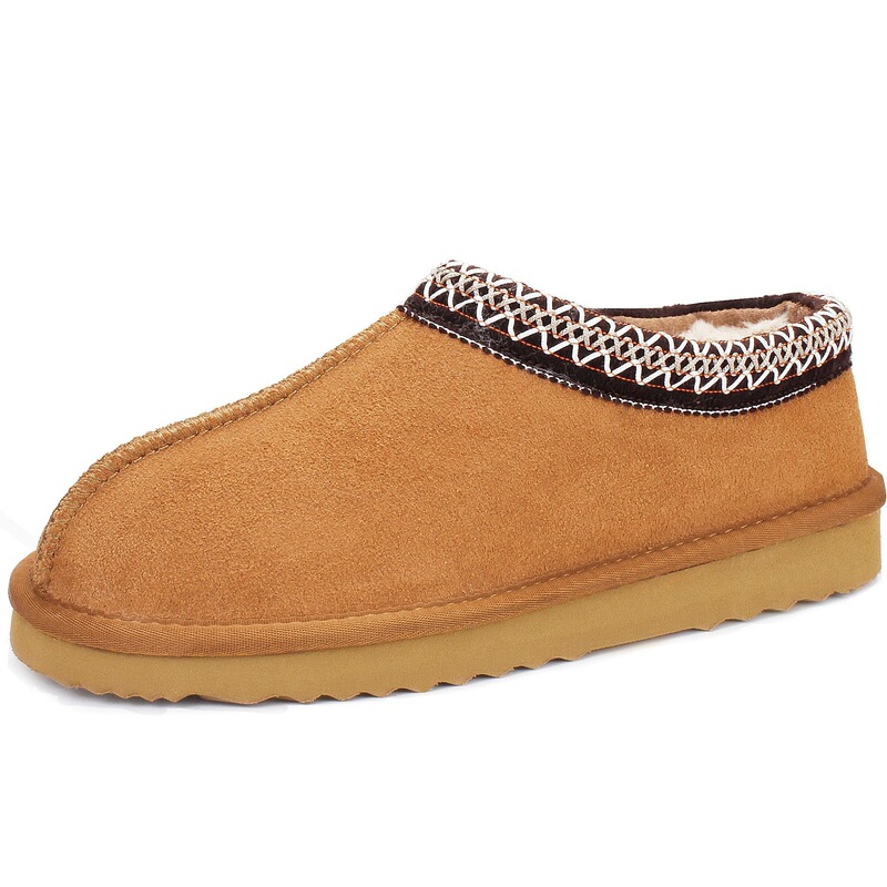 Outdoor Winter Warm Non-slip Women's Slippers Waterproof Table Mini Boots Genuine Leather Short Ankle Boots Plush Slip-on Shoes