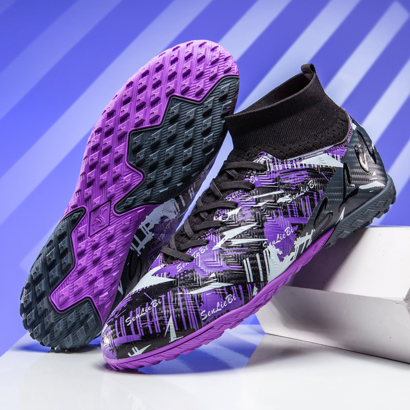 Zapatos de fútbol transfronterizos de clavos de alto impacto para niños y niñas, zapatos de entrenamiento antideslizantes transpirables para adultos, zapatos deportivos profesionales de clavos largos image 14