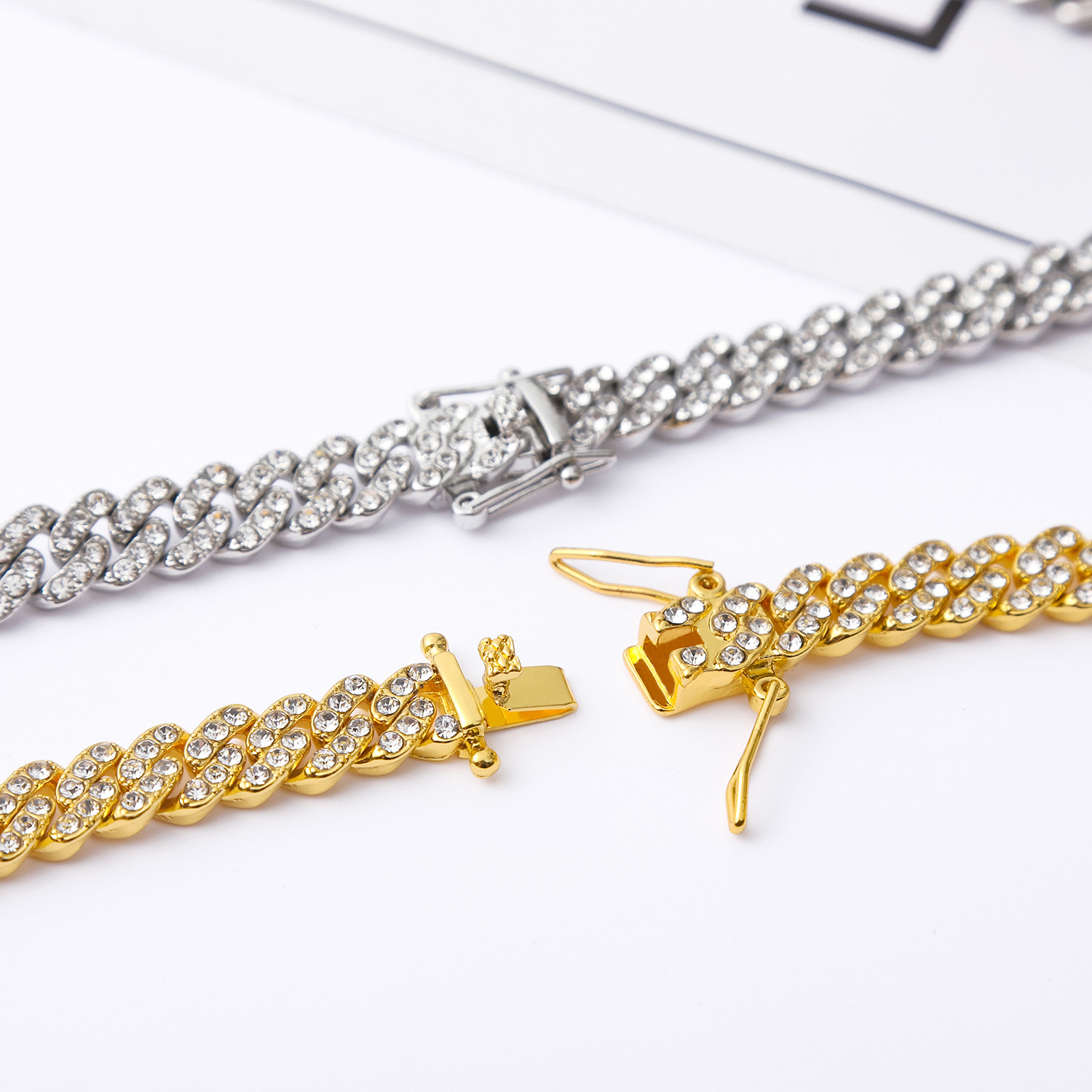 9mm Single Row Diamond Hip Hop Cuban Necklace for Men with Design Sense 2022 New INS Style Versatile Bracelet_voghion.com