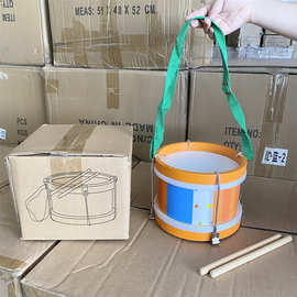 卡通木质小鼓儿童敲鼓玩具 幼儿园节目道具宝宝便携背带手拍鼓