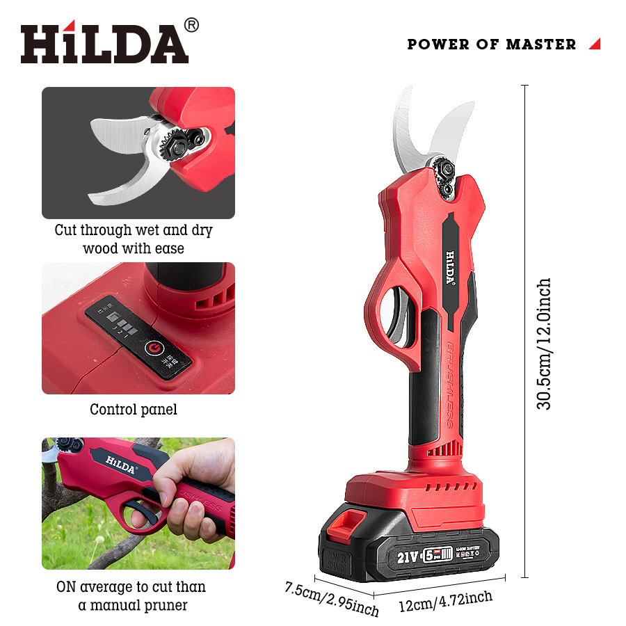 HiLDA / Hilda tijeras eléctricas de litio tijeras eléctricas tijeras eléctricas de litio tijeras eléctricas de corte de ramas gruesas tijeras eléctricas