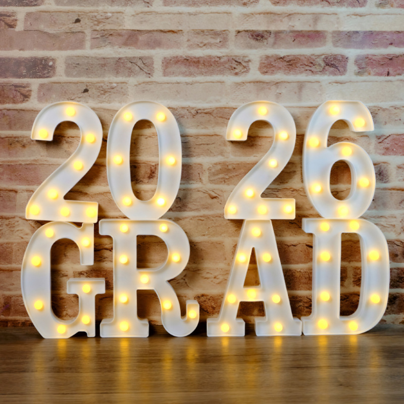 Luces LED con letras para fotos de graduación 2026, accesorios de decoración para fiestas, luces para la temporada de graduación, gorro de licenciado image 8