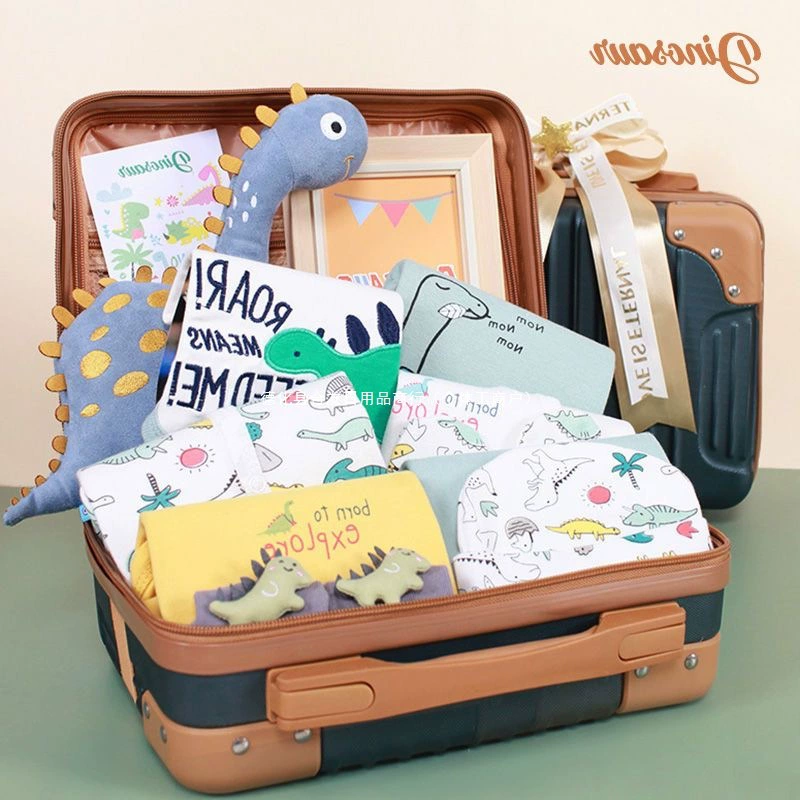 Подарочный набор для новорожденных из чистого хлопка: комплект одежды для весны и лета, аксессуары для первого месяца, подарок для мальчика и девочки