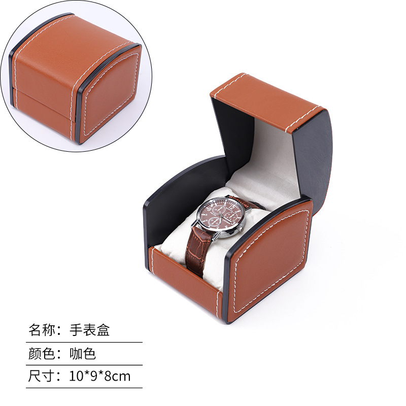 곡선 시계 상자 다크 브라운