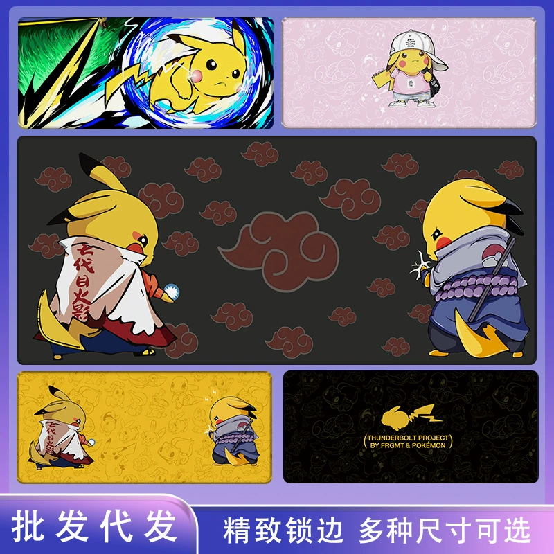 Коврик для мыши (Pokemon) сверхбольшой противоскользящий настольный коврик, утолщенный 2–5 мм, размеры 800×300 / 900×400 мм