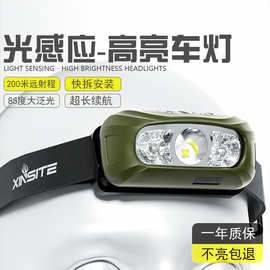LED头灯超亮可充电头戴式强光感应特亮手电筒小型便携式夜钓鱼灯