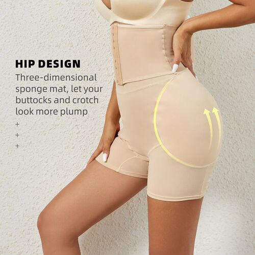 Sculpting high belt, buttoned waistband, tummy control pants, fixed sponge pad, fake butt lifting pants, buttocks and crotch enhancement pants, body shaping pants