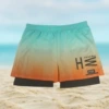 Blue Orange Gradient [Double Layer Swimming Briefs]