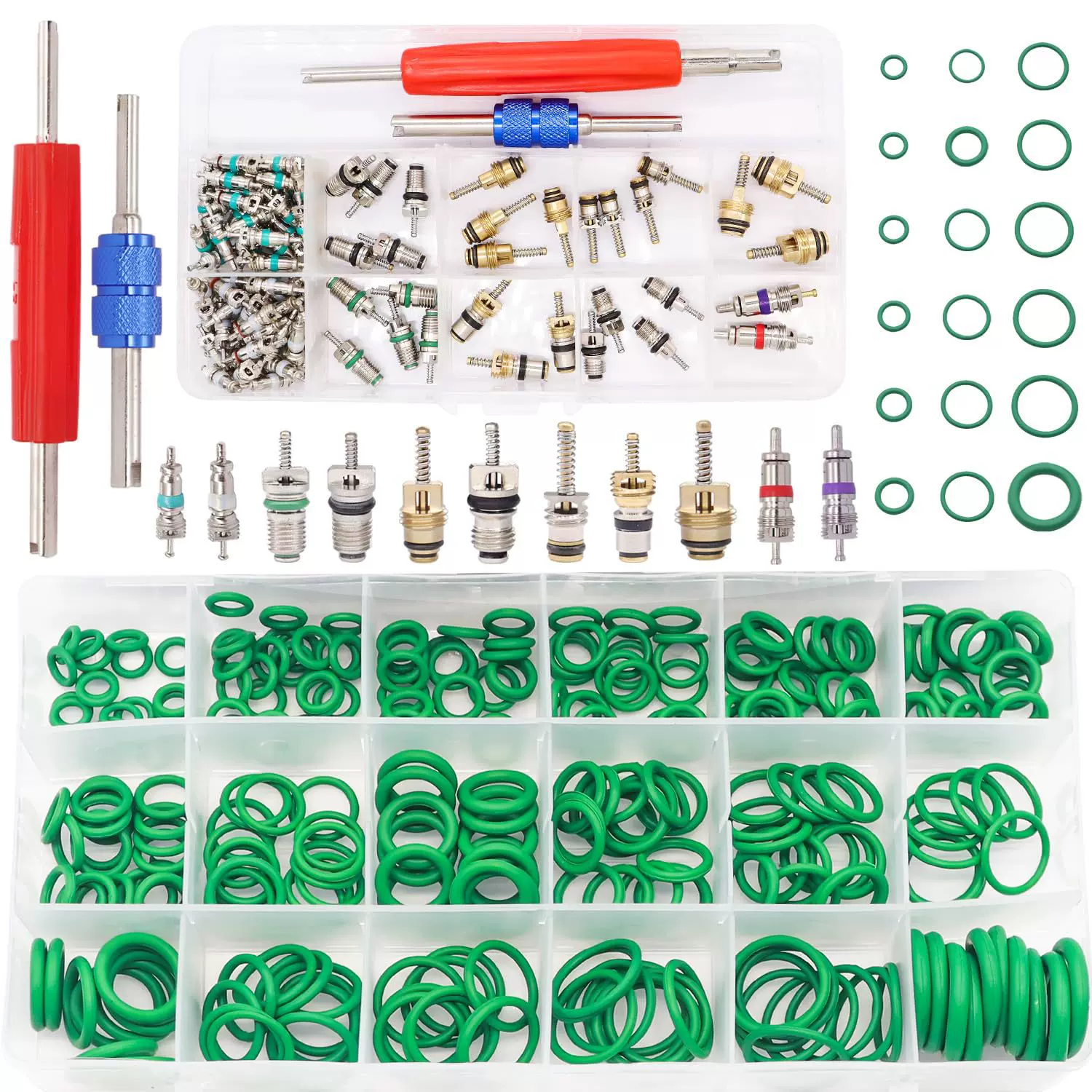 40PCS空调气门芯套件汽车配件A/C R12 R134a制冷带拆卸工具310pcs