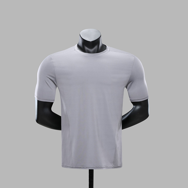 Transfronterizo de nylon de secado rápido camiseta de los hombres sueltos corriendo ropa de secado rápido cuello redondo sudor-absorbente transpirable fitness deportes de manga corta verano
