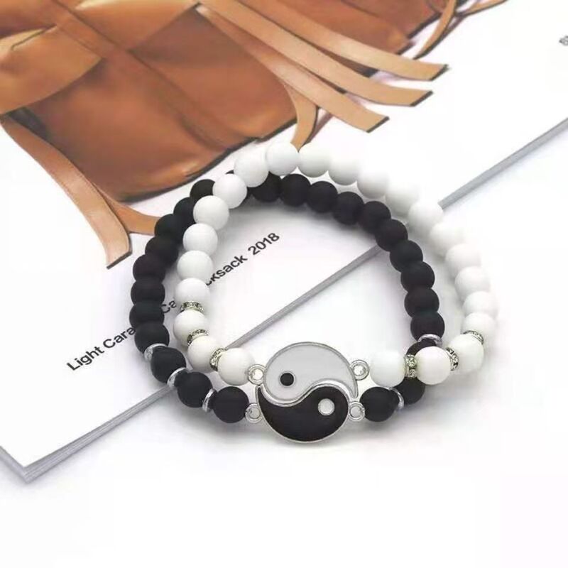 New Yin-Yang Tai Chi Bagua Beaded Versatile Bracelet Simple and Personalized Couple Bracelet New Yin-Yang Tai Chi Bagua Beaded Versatile Bracelet Simple and Personalized Couple Bracelet