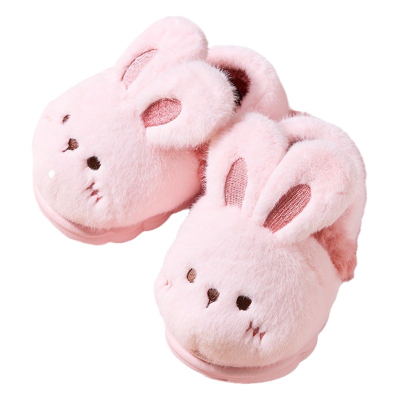 Zapatillas de algodón para niños otoño e invierno nuevo hogar interior cálido dibujos animados niños y niñas medianas y grandes niños bebé nuevo talón del bolso