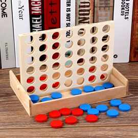 跨境木质立体连棋四子儿童益智早教逻辑思维互动桌面游戏益智玩具