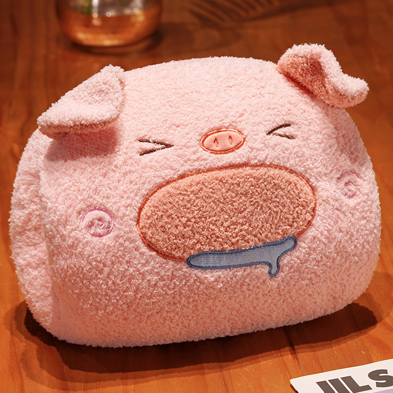 Lindo foodie de dibujos animados cálido mano almohada manta suave glutinoso casual sofá de felpa Oficina siesta chal de felpa femenina masculina