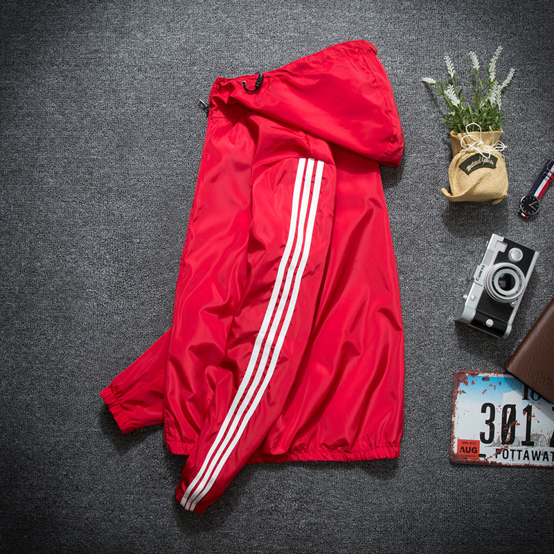 Spring and Autumn Windbreaker Hooded Long Sleeve Sports Casual Jacket Fashion Student Youth Couple Jacket Men and Women Jacket