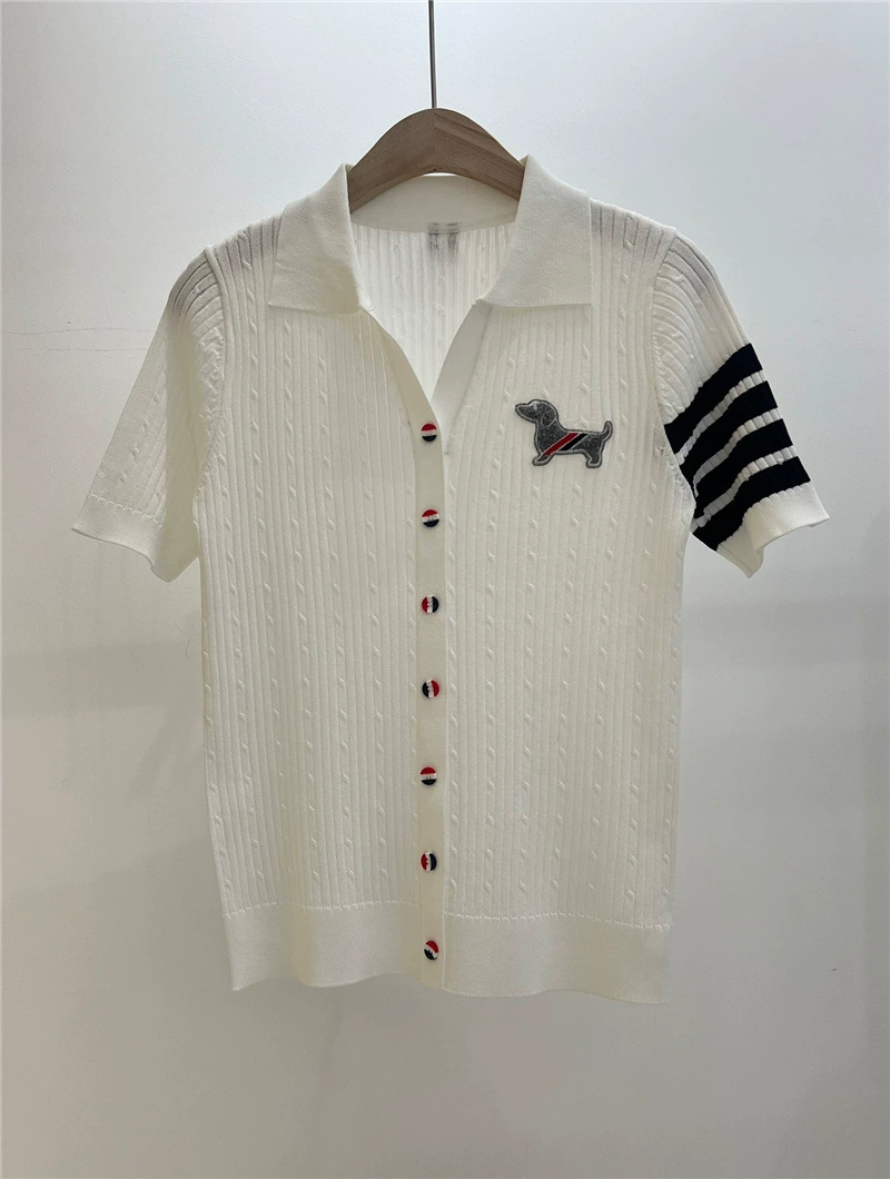Summer fitted knitted cardigan, print