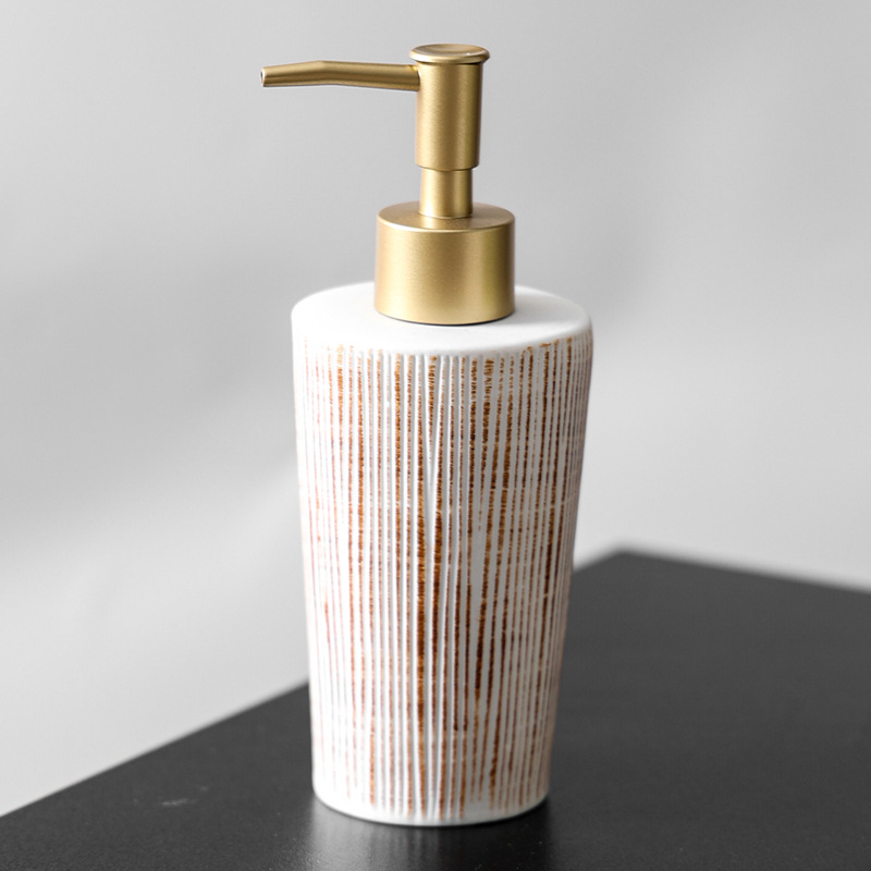 Botella de loción de cerámica de baño de hotel, botella dividida, champú a presión, gel de ducha, loción de manos, acondicionador, botella vacía