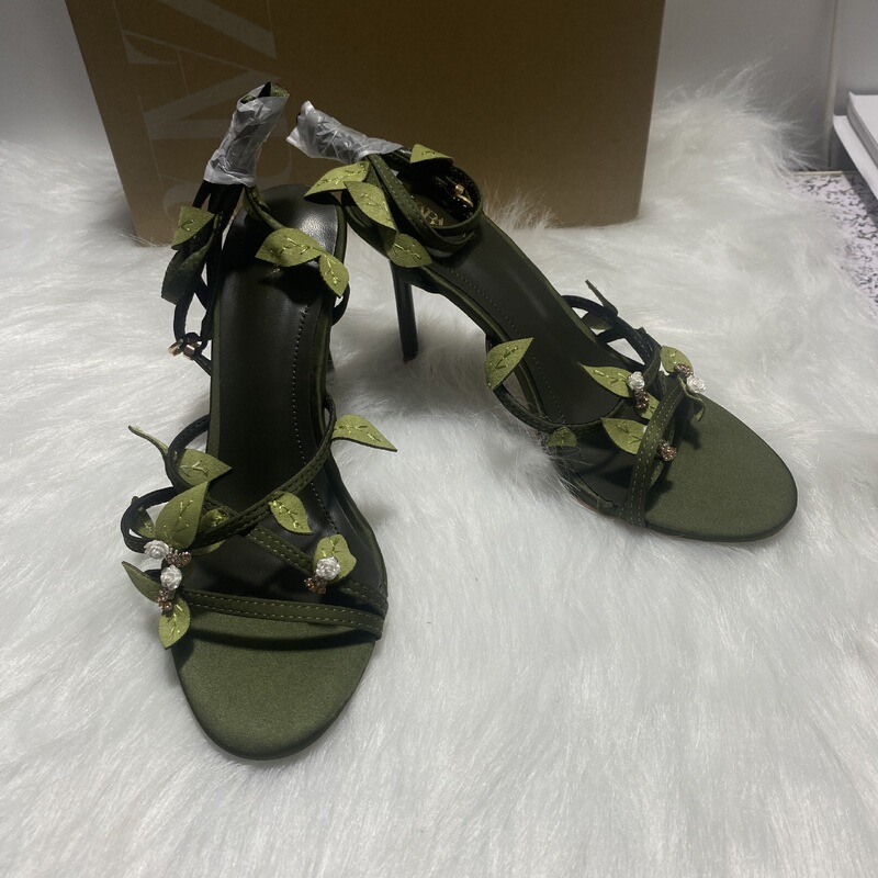 Za Home 2025 One-Strap Sandals for Summer Outer Wear, Beautiful Open-Toe Skirts, Fairy-Style French High Heels