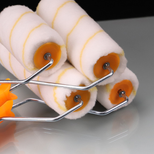 Yellow striped polyester large handle roller brush with no dead ends 4 inches 6 inches 8 inches 9 inches roller brush paint roller brush