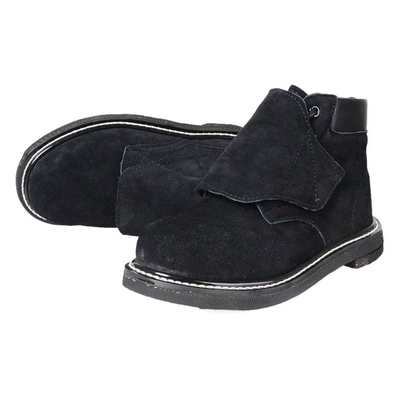 Фабрика прямых шин нижней охраны труда обувь анти-разбивать анти-удар ботинки безопасности сварщика с высоким верхом защитная обувь замша воловьей кожи