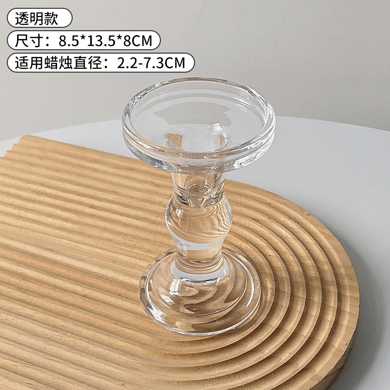 デスクトップ装飾品、家の装飾、ハイエンドの軽い豪華な雰囲気のガラスキャンドルホルダー、ヨーロッパのレトロなローマ柱キャンドルホルダー|undefined