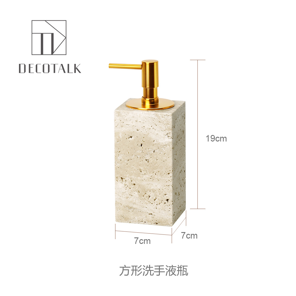 Huangdong Stone Baño de baño de cinco piezas conjunto de lavado conjunto de inodoro de mármol bandeja modelo decoración de la habitación "Viento silencioso"