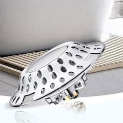 跨境美規浴缸彈跳芯下水器銅浴盆腳踩式彈跳式淋浴房過濾排水器