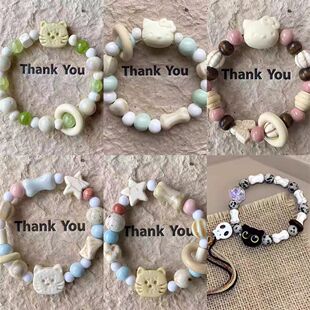 Factory supply small red book with cute Hello Kitty bracelet small fresh hand string cute jewelry new gift