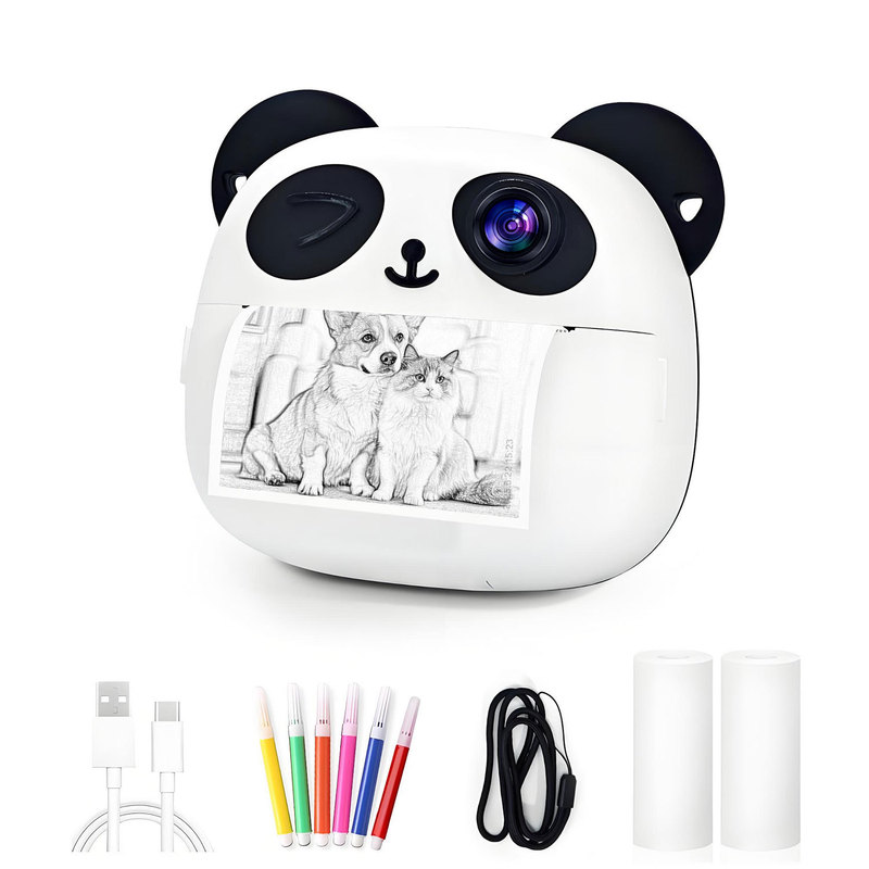 Hztz M1 Panda Colorful Instant Camera Children's Toy Camera Can Take Photos and Print Birthday Gift