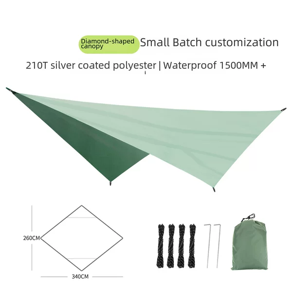 Outdoor canopy 210T Diamond awning multifunctional camping picnic mat beach moisture-proof mat factory wholesale direct sales