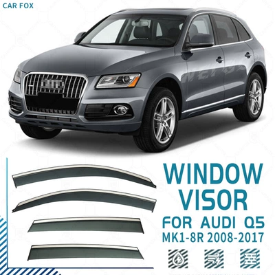 Suitable for Audi Q5 coupe window rain shield Audi Q5 E-tron Window visor (Rain shield) - standard-packing-without-logo-global-audi-q5-mk1-8r-2008-2017-with-bright-strips-rain-shield