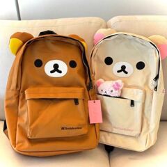 新しい日本のかわいいクマブラウン大容量漫画バックパックレジャー旅行学生ソフトガールバックパックスクールバッグ