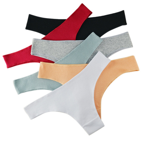 Mini High-Elastic Pure Cotton Women's Underwear Low-Waisted Brazilian Threaded Girl's Sexy T-String Panties Amazon