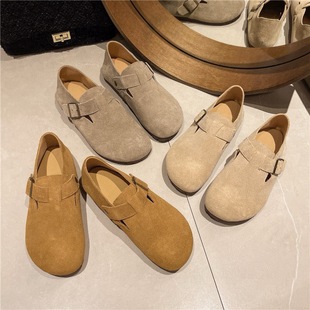 Retro Cowhide Version Birkenstock Shoes 2025 New Style Forest Style Large-Toe Shoes Soft Sole Soft Surface Shoes