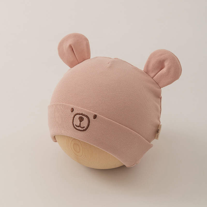 0-3 Mes recién nacido sombrero toallas de saliva set primavera y otoño algodón puro bebé recién nacido sombrero de bebé protector de la puerta